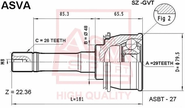 Joint Kit, drive shaft (SZ-GVT)