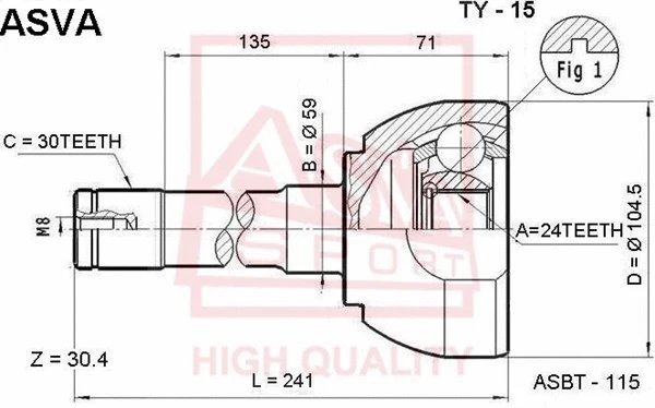 Joint Kit, drive shaft (TY-15)