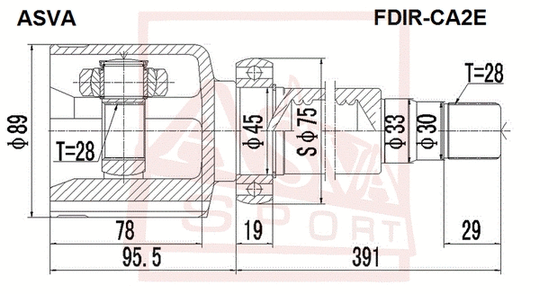 Joint Kit, drive shaft (FDIR-CA2E)