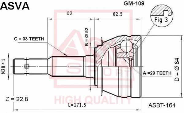 Joint Kit, drive shaft (GM-109)