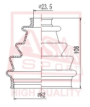 Bellow, drive shaft (ASBT-FF2C)