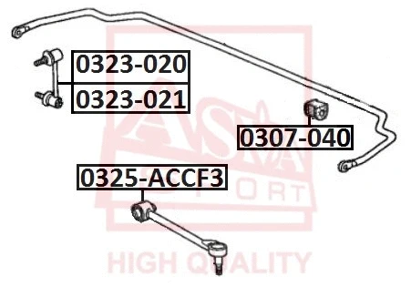 Bushing, stabiliser bar (0307-040)