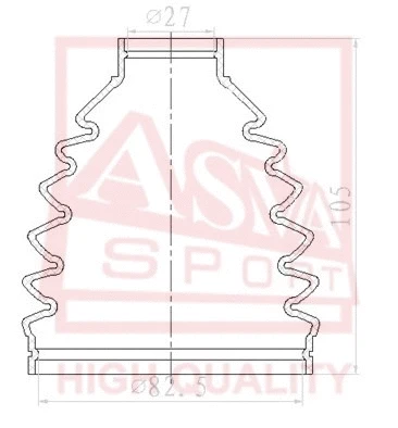 Bellow, drive shaft (ASBT-CY3)