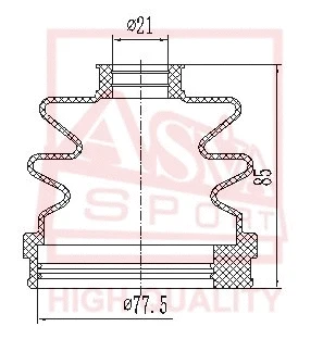 Bellow, drive shaft (ASBT-INP11G)