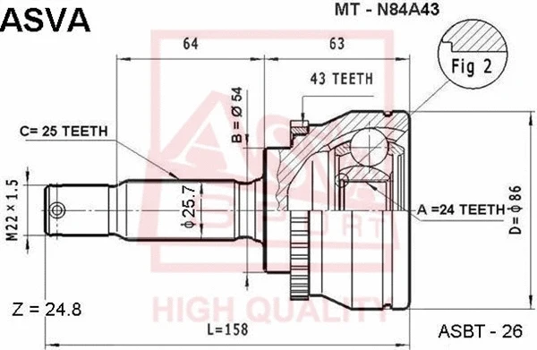 Joint Kit, drive shaft (MT-N84A43)