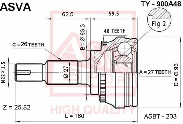 Joint Kit, drive shaft (TY-900A48)