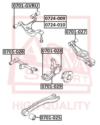 Mounting, control/trailing arm (0701-GVRU)
