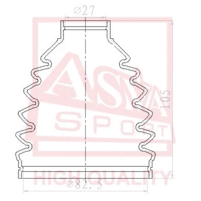 Bellow, drive shaft (ASBT-AV2)