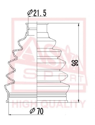 Bellow, drive shaft (ASBT-SX4)