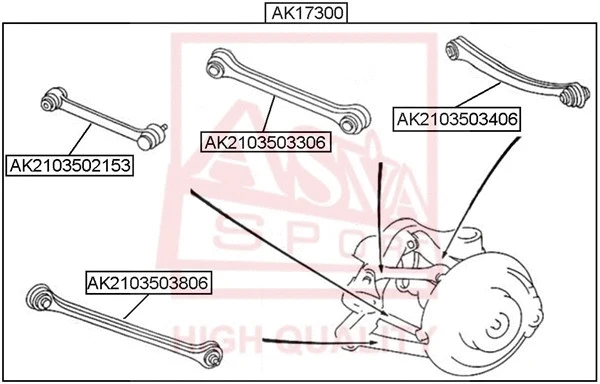 Control/Trailing Arm Kit, wheel suspension (AK17300)