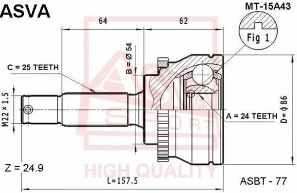 Joint Kit, drive shaft (MT-15A43)