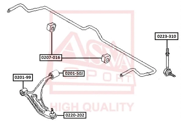 Bushing, stabiliser bar (0207-016)