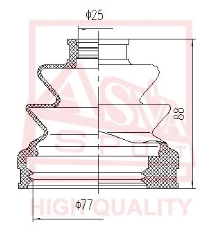 Bellow, drive shaft (ASBT-204)