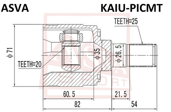 Joint Kit, drive shaft (KAIU-PICMT)