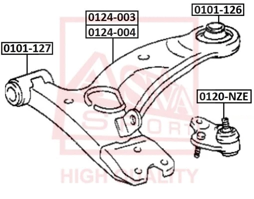 Mounting, control/trailing arm (0101-127)