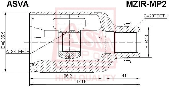 Joint Kit, drive shaft (MZIR-MP2)