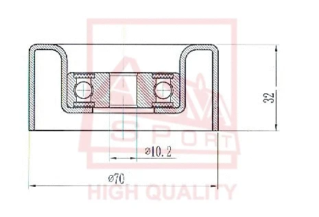 Tensioner Pulley, V-belt (TYBP-047)