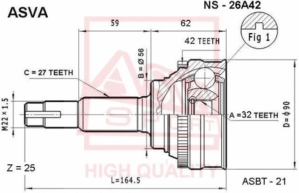 Joint Kit, drive shaft (NS-26A42)