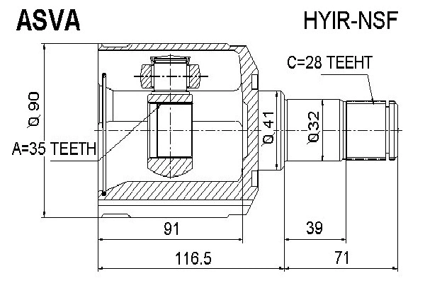 Joint Kit, drive shaft (HYIR-NSF)