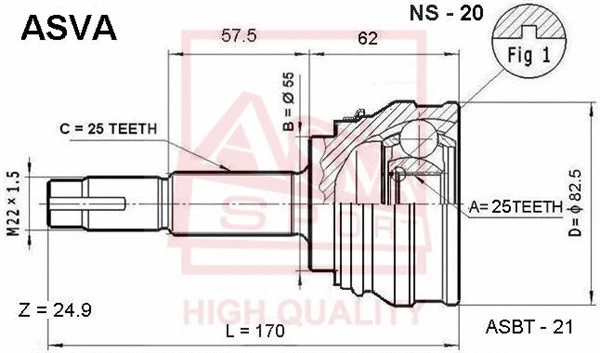 Joint Kit, drive shaft (NS-20)