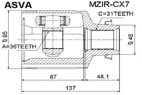Joint Kit, drive shaft (MZIR-CX7)