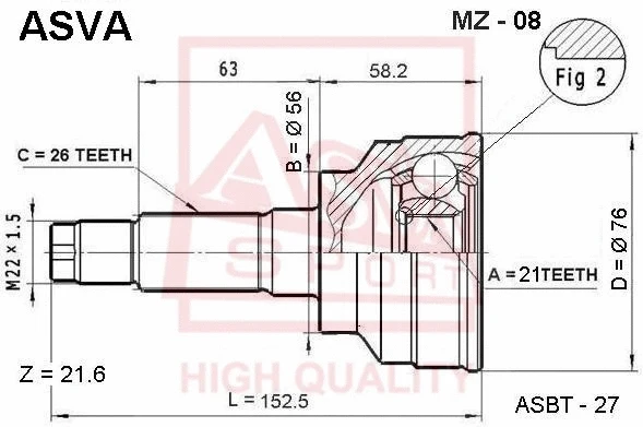 Joint Kit, drive shaft (MZ-08)