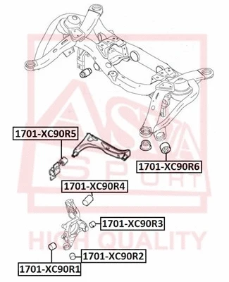 Mounting, control/trailing arm (1701-XC90R3)