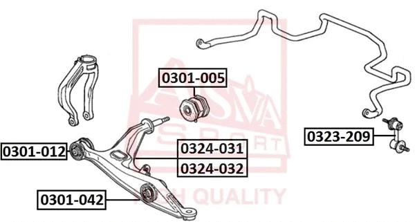 Mounting, control/trailing arm (0301-012)