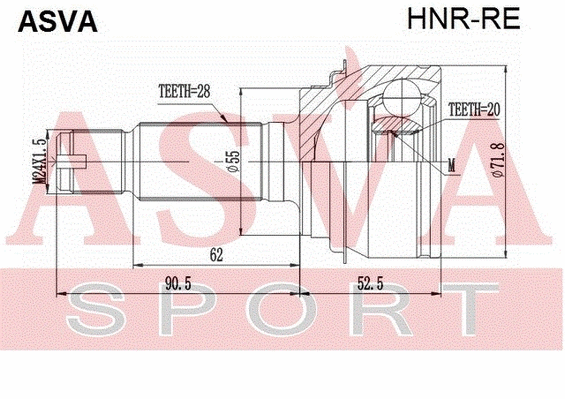 Joint Kit, drive shaft (HNR-RE)