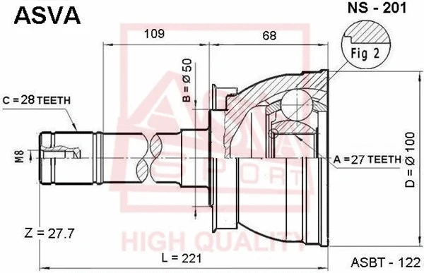 Joint Kit, drive shaft (NS-201)