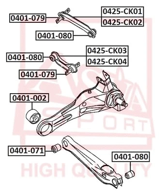 Mounting, control/trailing arm (0401-071)