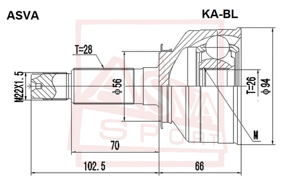 Joint Kit, drive shaft (KA-BL)