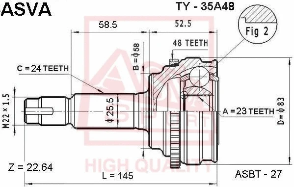 Joint Kit, drive shaft (TY-35A48)