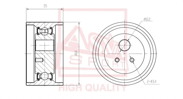 Tensioner Pulley, V-belt (MTBP-023)