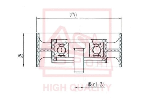 Tensioner Pulley, V-belt (TYBP-057)