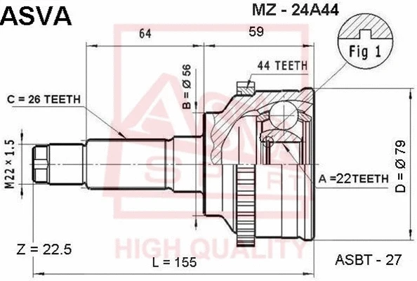 Joint Kit, drive shaft (MZ-24A44)