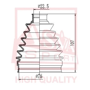 Bellow, drive shaft (ASBT-TD2)