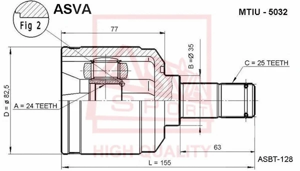 Joint Kit, drive shaft (MTIU-5032)