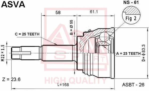 Joint Kit, drive shaft (NS-61)