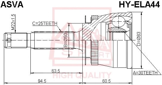 Joint Kit, drive shaft (HY-ELA44)