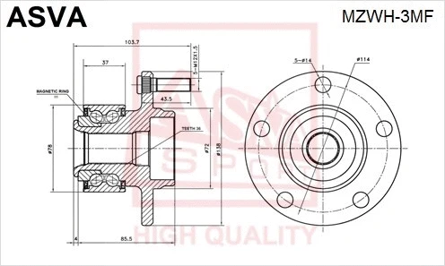 Wheel Hub (MZWH-3MF)