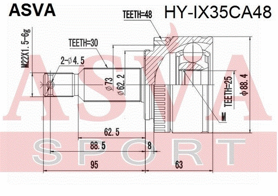 Joint Kit, drive shaft (HY-IX35CA48)
