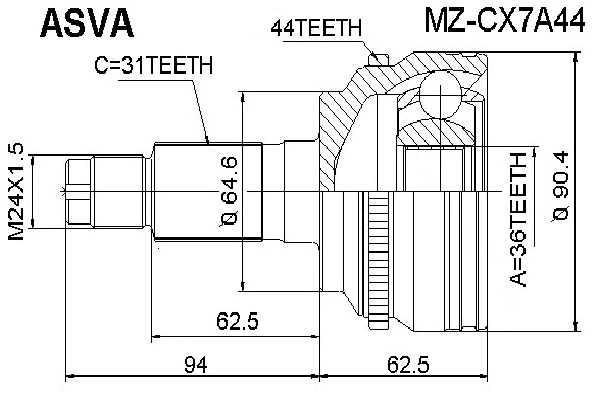 Joint Kit, drive shaft (MZ-CX7A44)