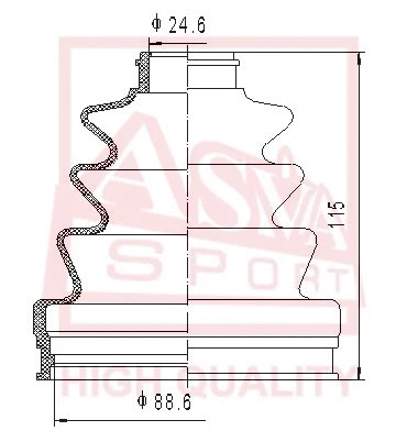 Bellow, drive shaft (ASBT-71)