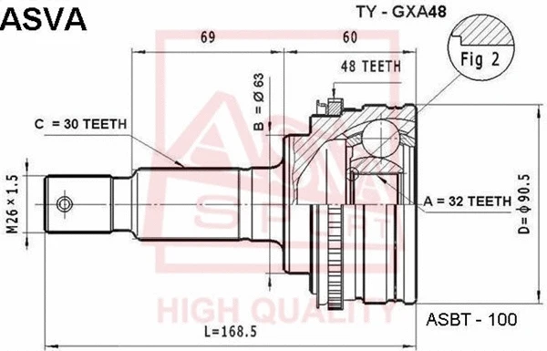 Joint Kit, drive shaft (TY-GXA48)