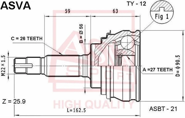 Joint Kit, drive shaft (TY-12)