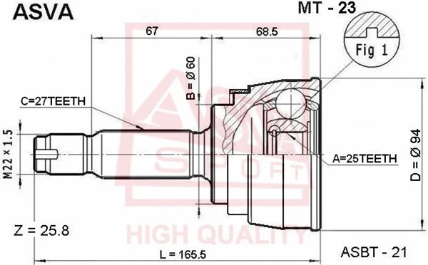 Joint Kit, drive shaft (MT-23)