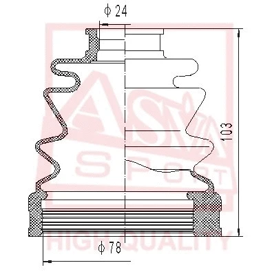 Bellow, drive shaft (ASBT-2071)