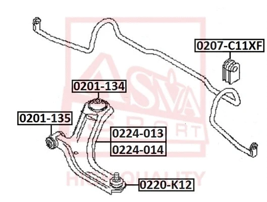 Control/Trailing Arm, wheel suspension (0224-013)
