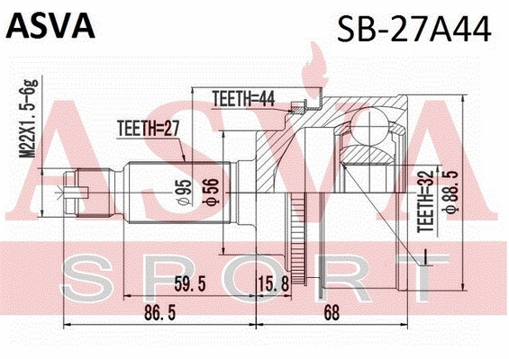 Joint Kit, drive shaft (SB-27A44)